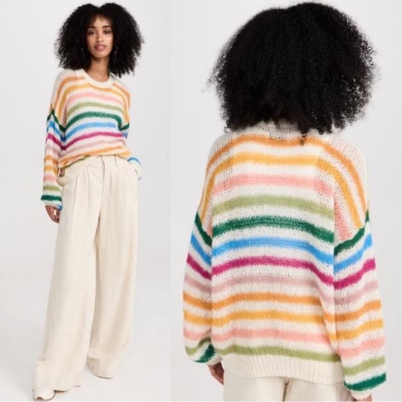 MOTHER Alpaca Rainbow Stripe Sweater - Picture 1 of 4